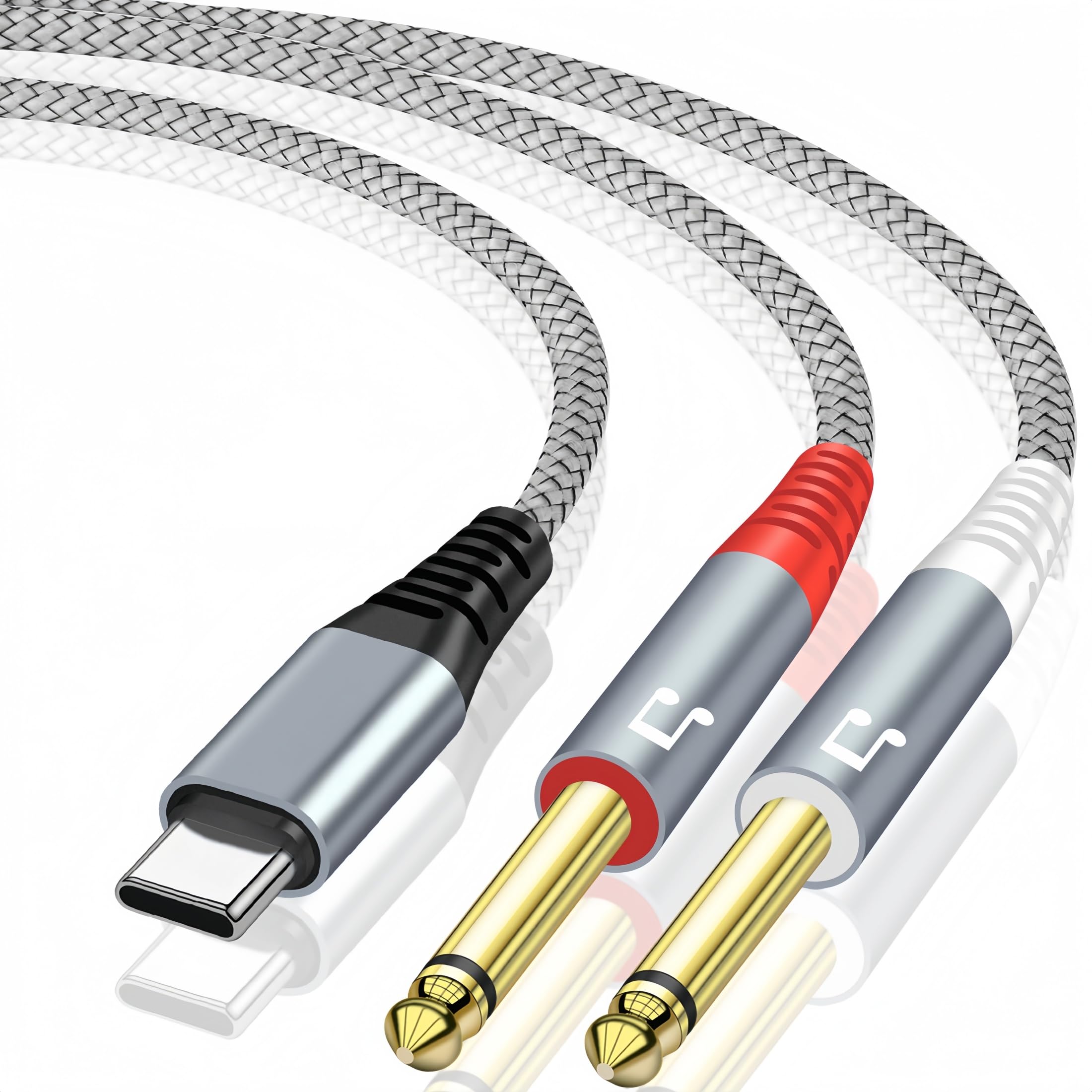 Amazon.com: QIMIAOUS USB C to 1/4 inch Audio Cable, USB C to Dual